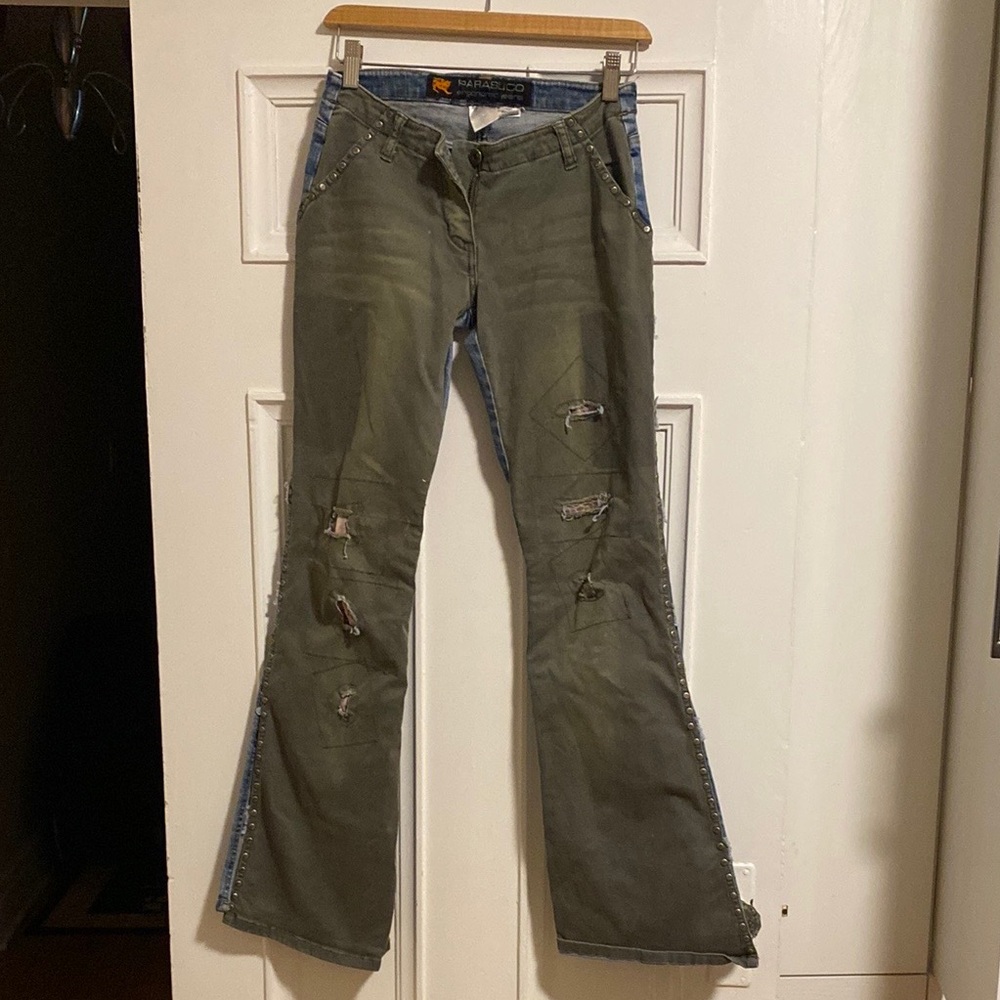 Vintage Y2K Parasuco Green Flare Jeans